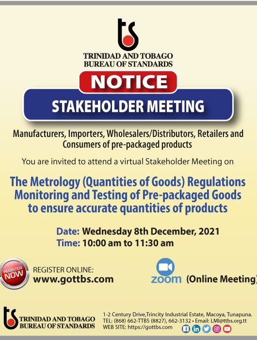Virtual Stakeholder Meeting – Monitoring and Testing of Pre-packaged Goods to ensure accurate quantities of products
