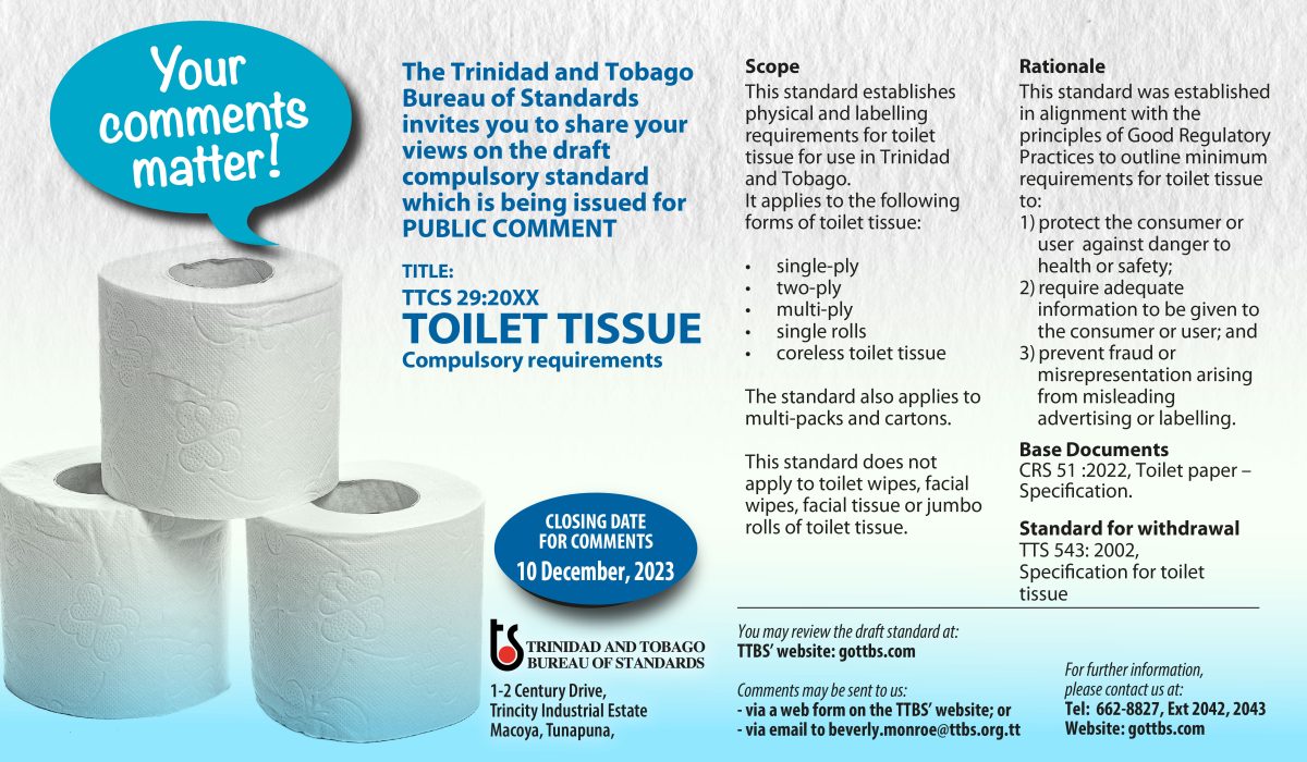 DRAFT TRINIDAD AND TOBAGO COMPULSORY STANDARD FOR PUBLIC COMMENT