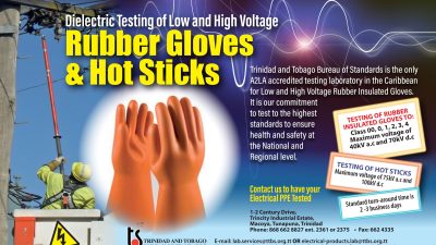 Dielectric Testing of Low & High Voltage Rubber Gloves & Hot Sticks