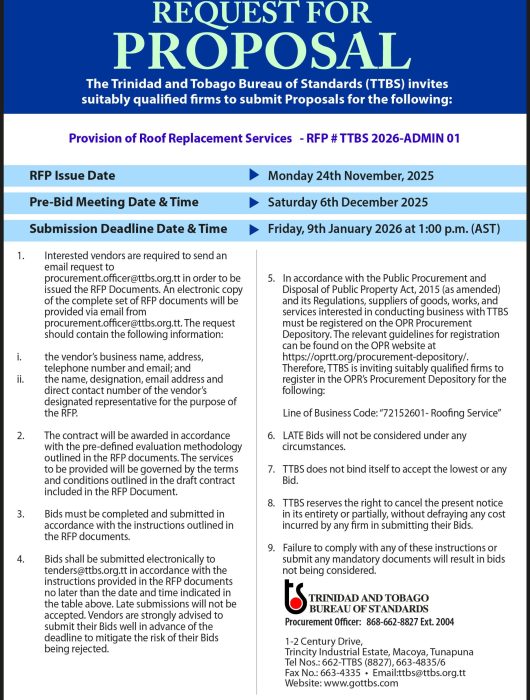 RFQ: Provision of Roof Replacement Services